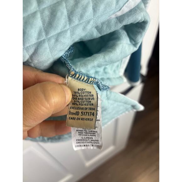 L.L.Bean Quilted Snap Pullover Teal Aqua Women’s Large - Picture 3 of 8